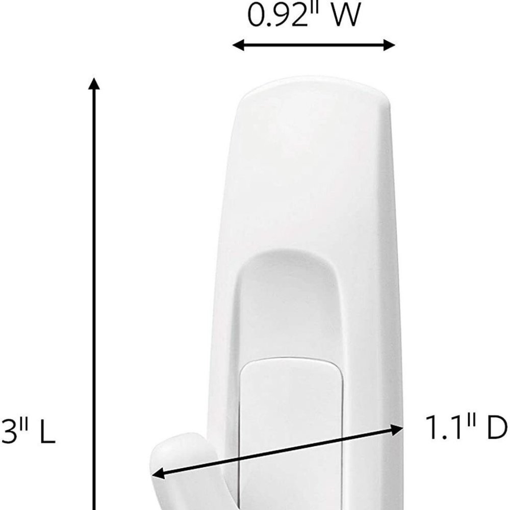 Command General Purpose Hooks Medium 3 lb Cap White 2 Hooks and 4 Strips/Pack - Picture 7 of 7